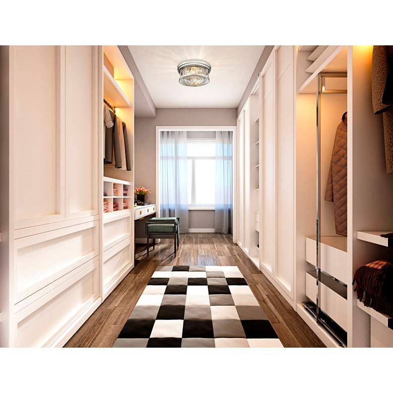 Image 1 Clarion 12" Wide Brushed Nickel 2-Light Ceiling Light in scene