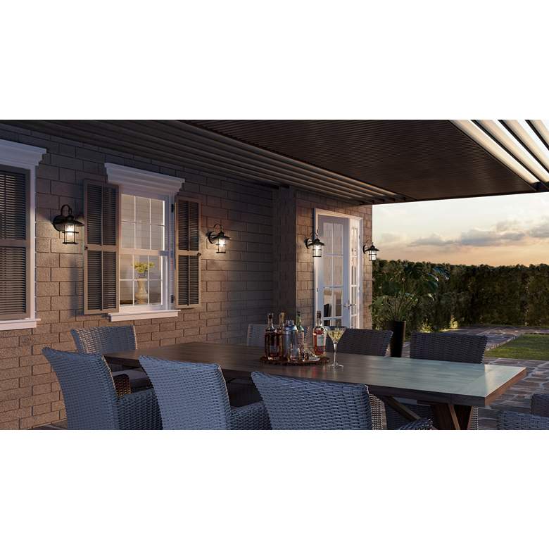 Image 1 Quoizel Lombard 14" High Matte Black Outdoor Wall Light in scene