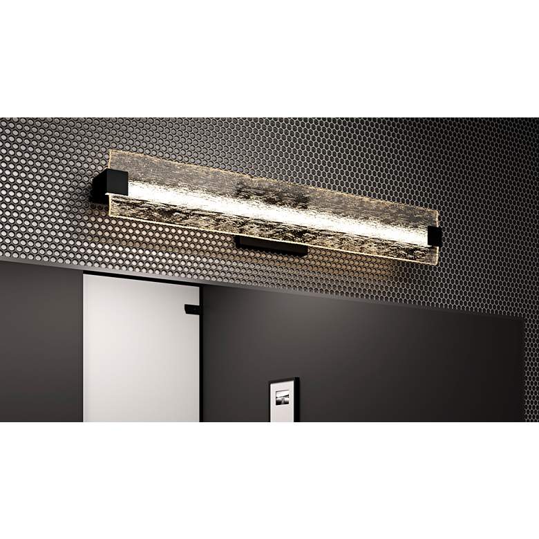 Image 1 Quoizel Winter 32" Wide Matte Black LED Linear Bath Light in scene