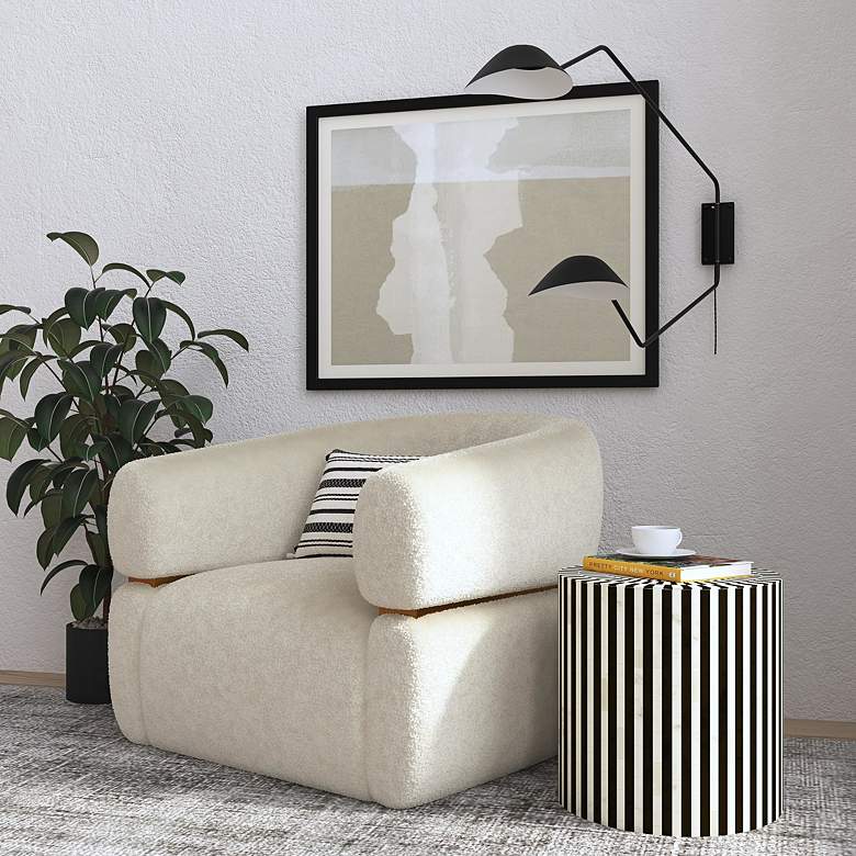Image 1 Teague 18 inch Black and White Bone Accent Table in scene