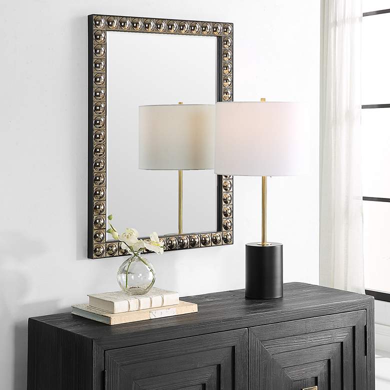 Image 1 Uttermost Silvio 23" x 33 3/4" Silver Champagne Vanity Mirror in scene