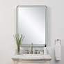 Thumbnail1 of Crofton Satin Black 30" x 40" Rectangular LED Wall Mirror in scene