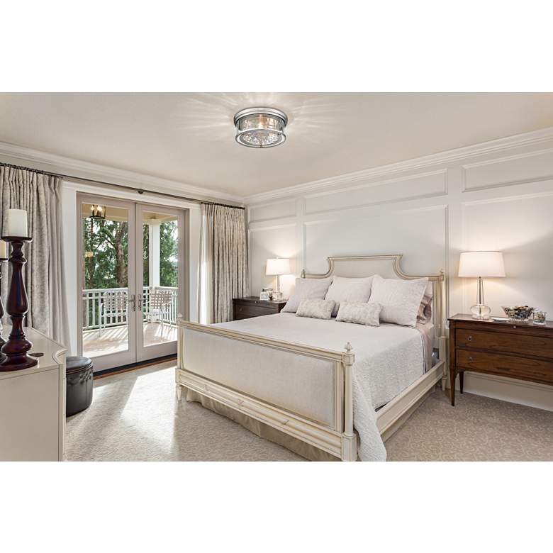 Image 1 Clarion 16" Wide Brushed Nickel 3-Light Ceiling Light in scene