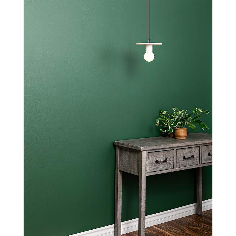 Image 1 Justice Design Discus 8" Wide Bisque Mini Pendant in scene