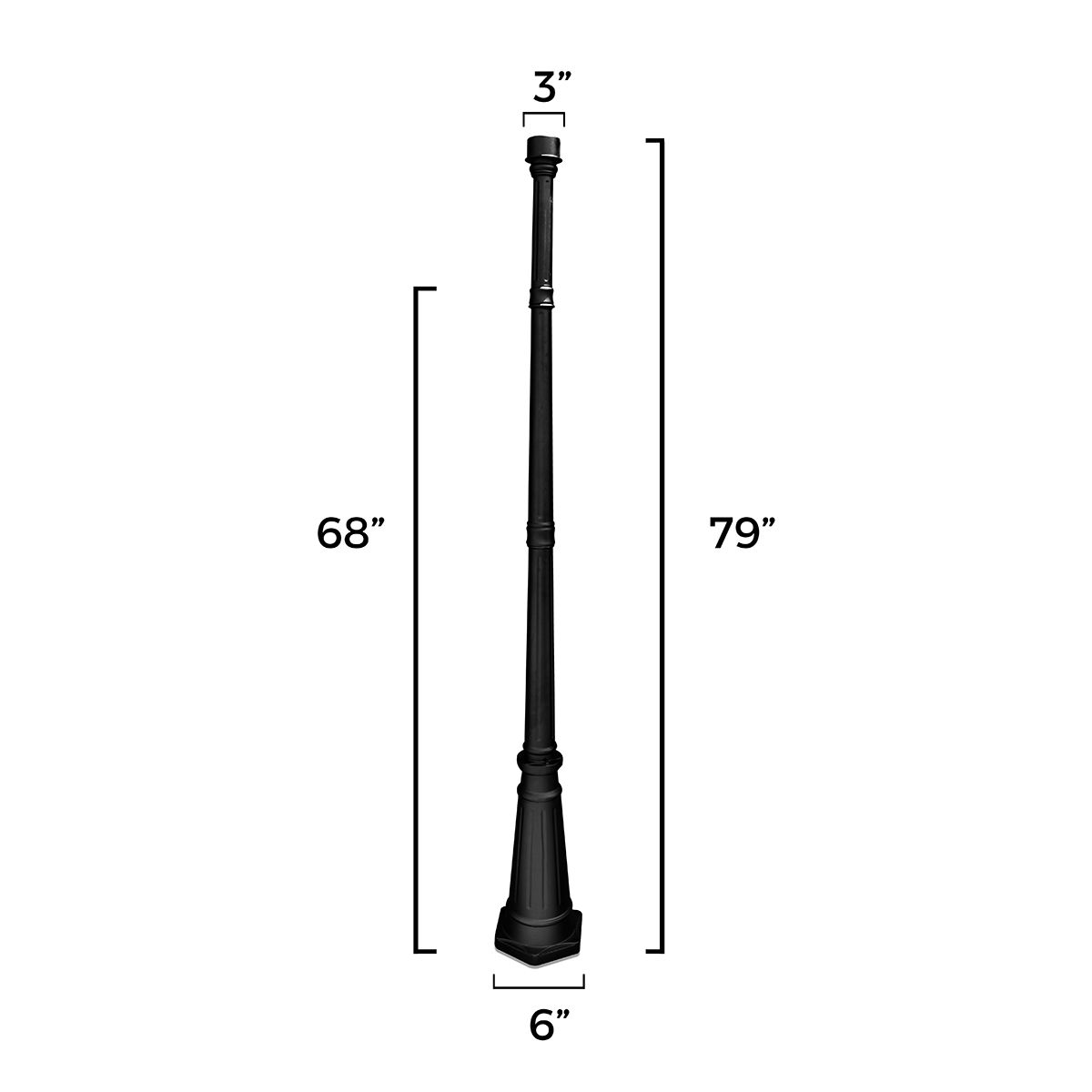 79" High Black Outdoor Post Light Pole Image 3