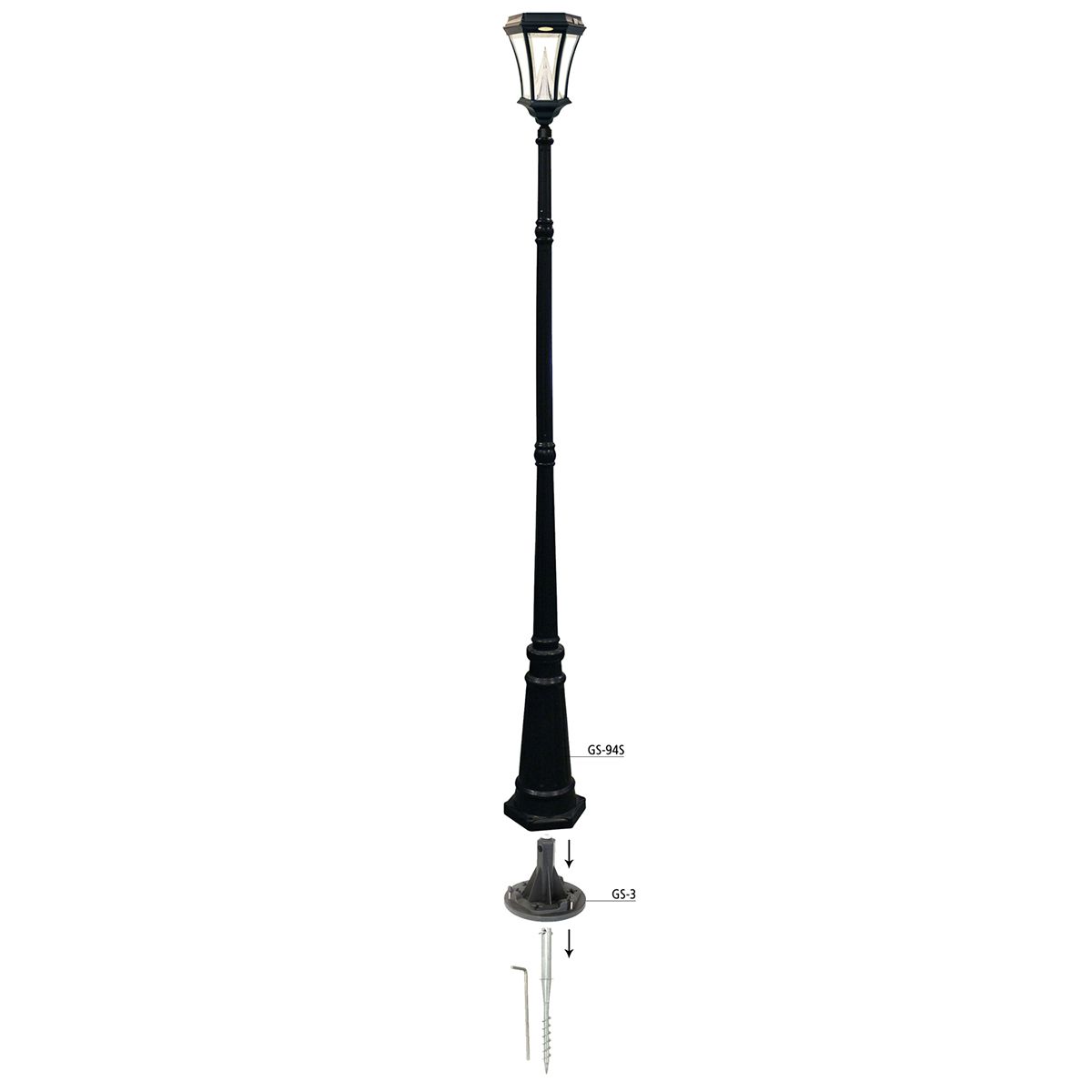 79" High Black Outdoor Post Light Pole Image 4