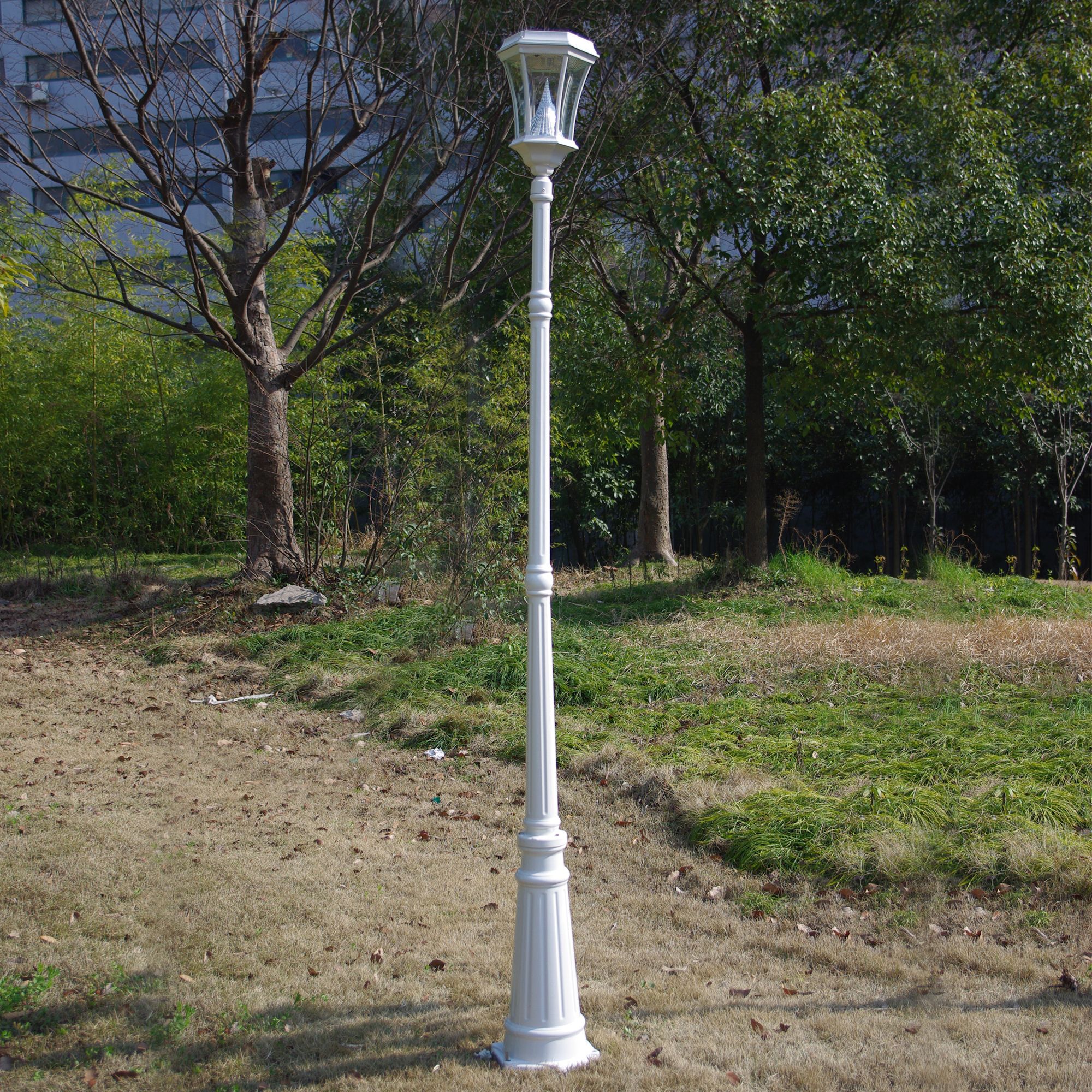 Image 4 79" High White Outdoor Post Light Pole more views
