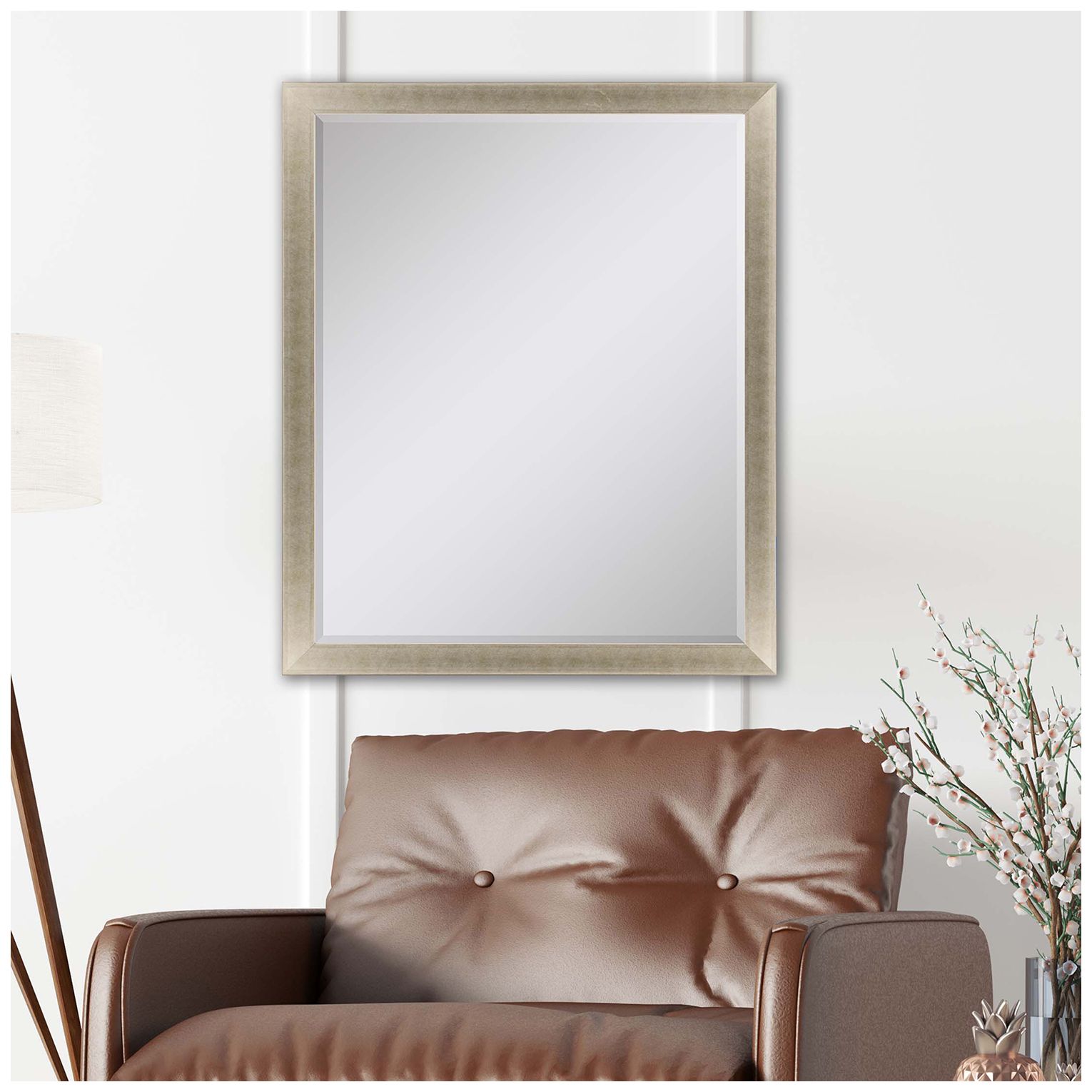 Image 3 #790 Metallic Neutral Wall Mirror - 27" x 33" more views