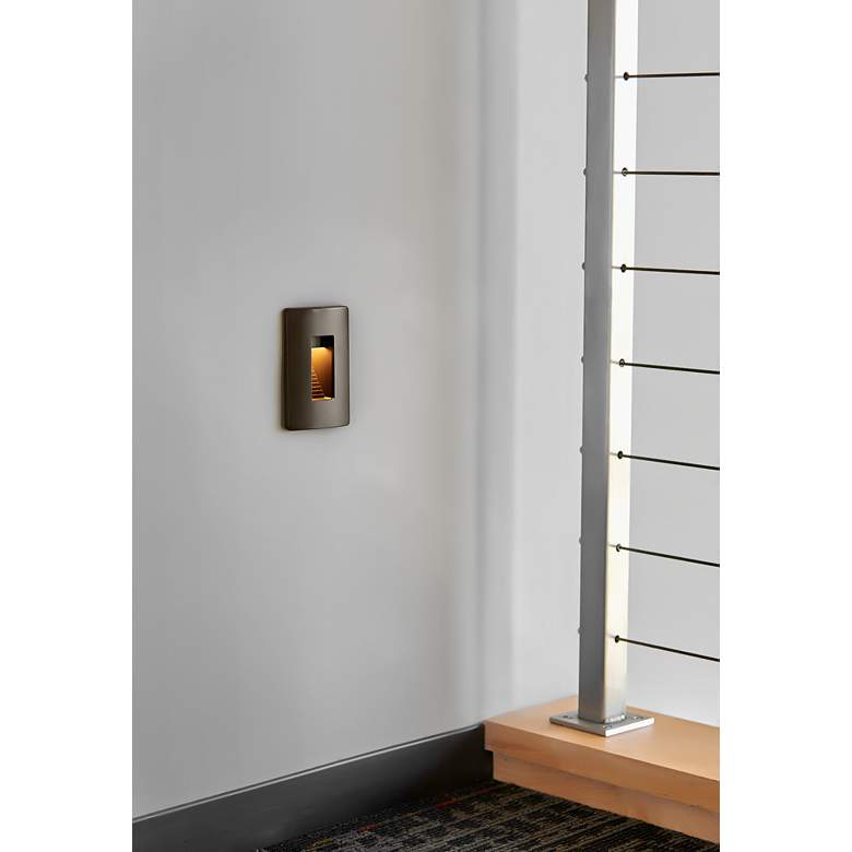 Image 1 Hinkley Luna 3" Wide Stain Black LED Step Light in scene