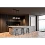 Thumbnail1 of Chloe 36" Wide Matte Black 3-Light Linear Chandelier in scene