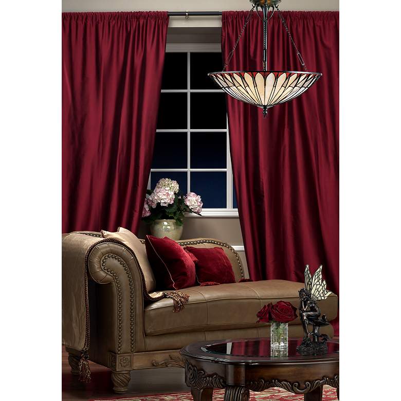 Image 1 Quoizel Alhambre 22" Bronze and Tiffany-Style Glass Pendant Chandelier in scene