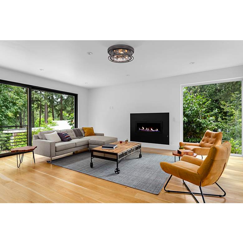Image 1 Clarion by Z-Lite Bronze 4 Light Flush Mount in scene