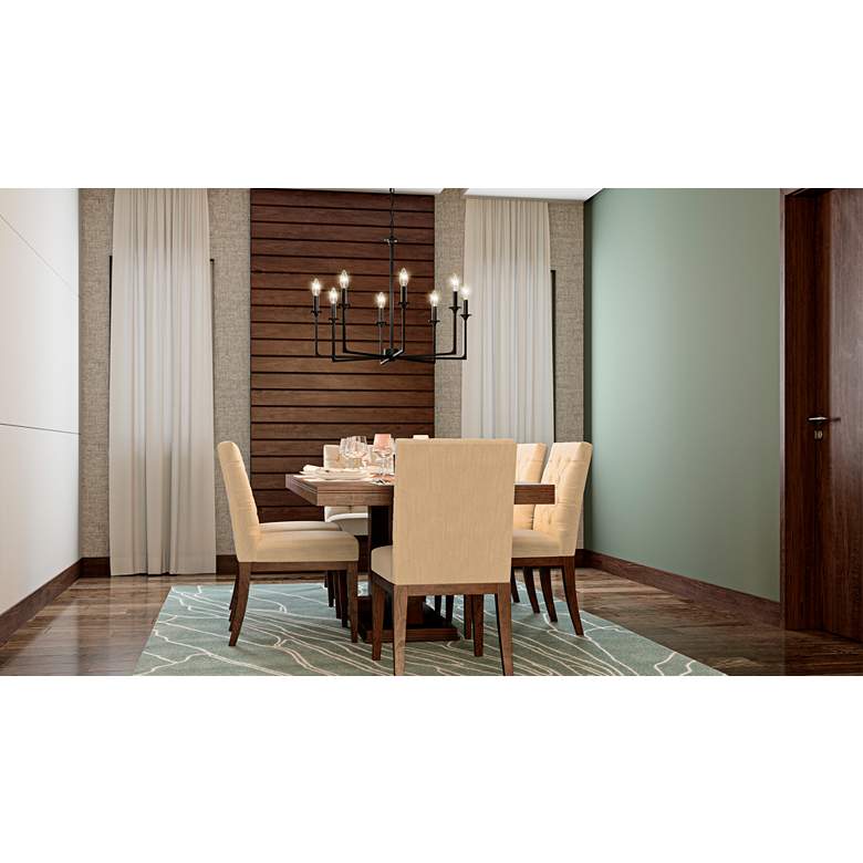 Image 1 Quoizel Prescott 32" Wide Matte Black 8-Light Chandelier in scene
