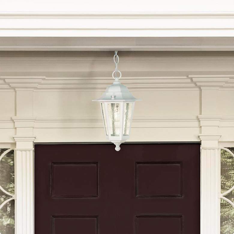 Image 1 Cornerstone 12 1/2" High White Outdoor Hanging Light in scene