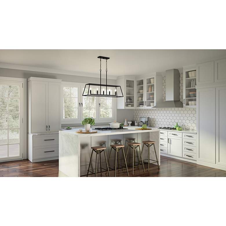 Image 1 Prescott 36" Wide Matte Black 5-Light Island Chandelier in scene