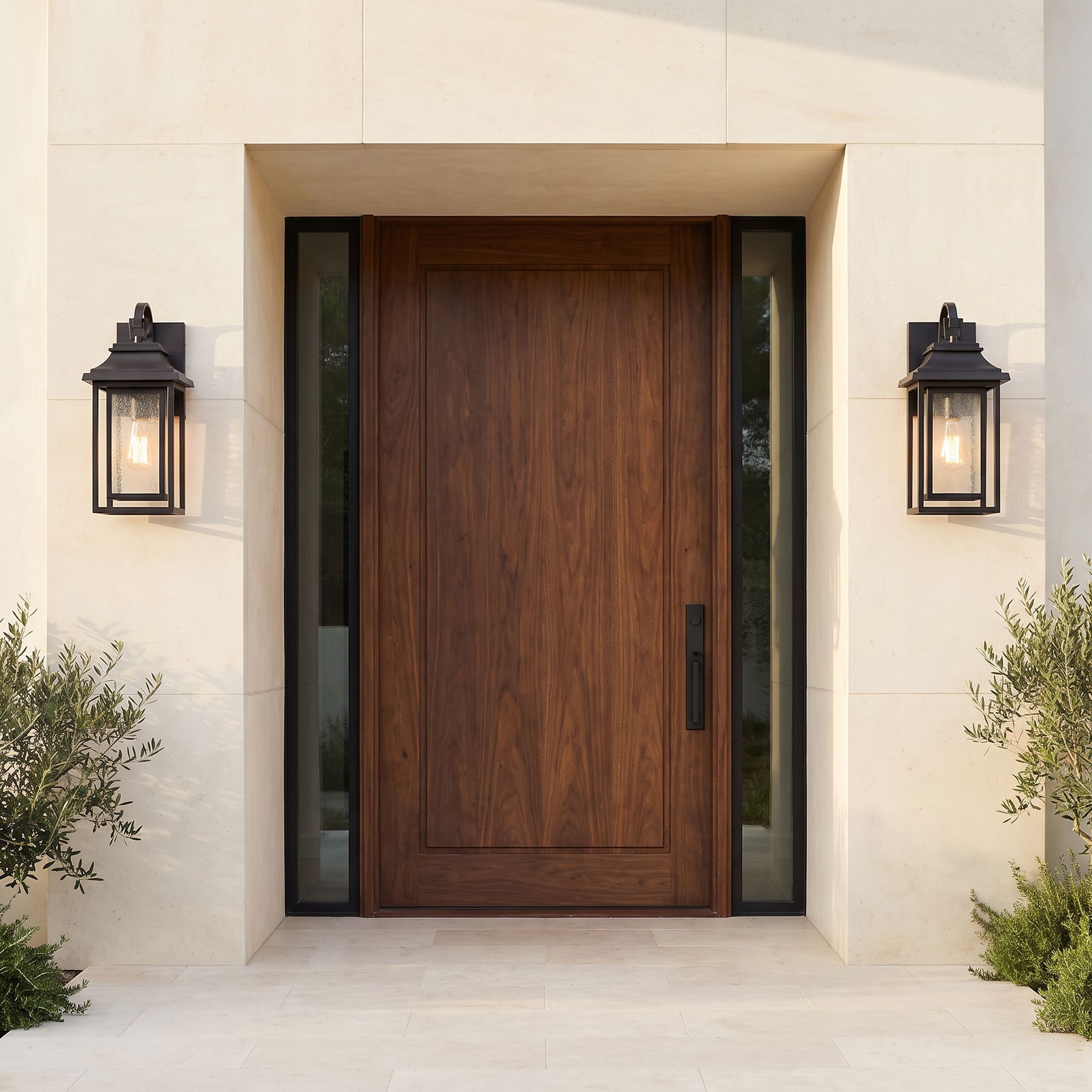 John Timberland Cecile 18 1/4" Bronze Lantern Box Outdoor Wall Light in scene