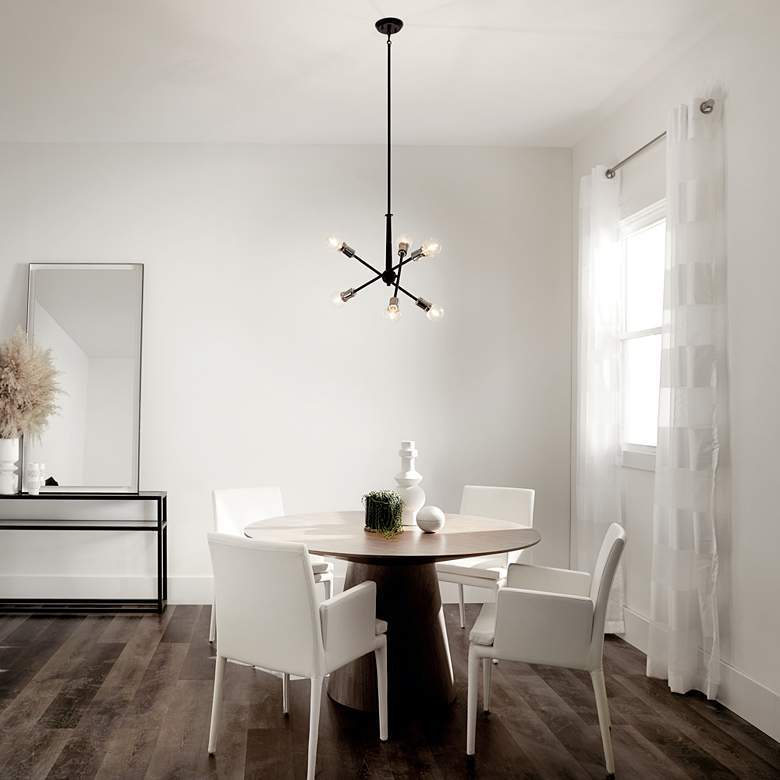 Image 1 Kichler Armstrong 20" Wide Black 6-Light Sputnik Chandelier in scene