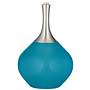 Color Plus Spencer 31&quot; High Modern Glass Caribbean Sea Blue Table Lamp