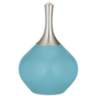 Color Plus Spencer 31&quot; Modern Glass Nautilus Blue Table Lamp