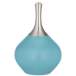 Color Plus Spencer 31&quot; Modern Glass Nautilus Blue Table Lamp