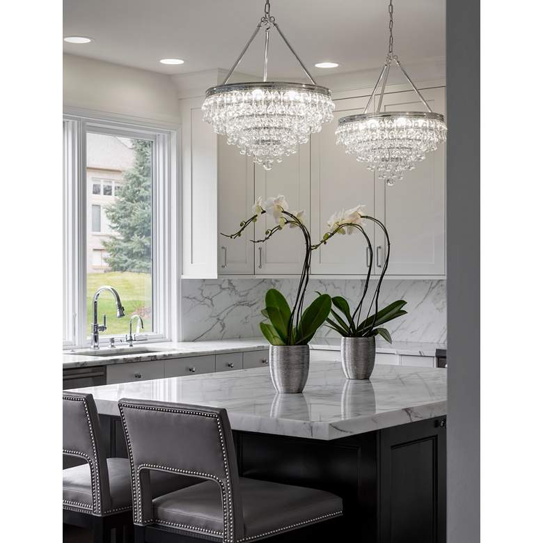 Image 1 Calypso 24 inch Wide Polished Chrome and Crystal Chandelier in scene