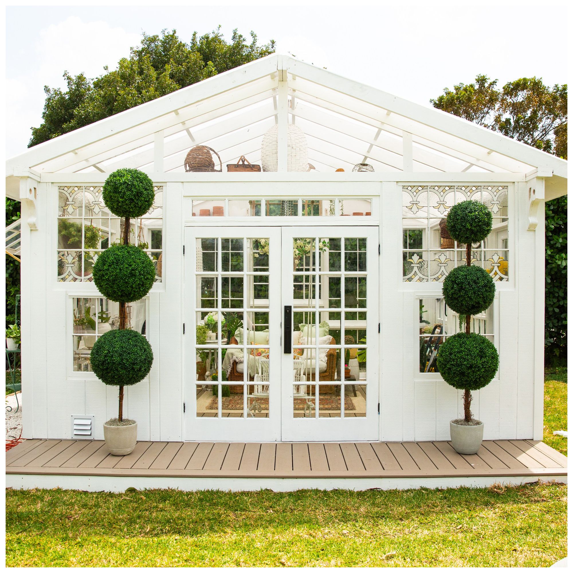 7ft. UV Resistant Artificial Triple Ball Boxwood Topiary Tree