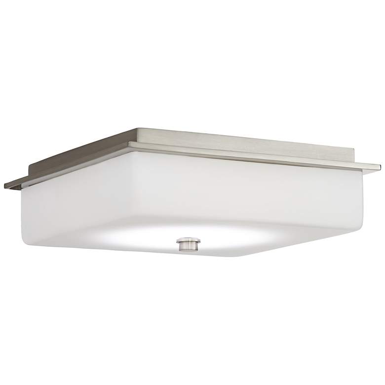 Image 1 7J784 - Frosted White Glass Brushed Nickel Ceiling Light
