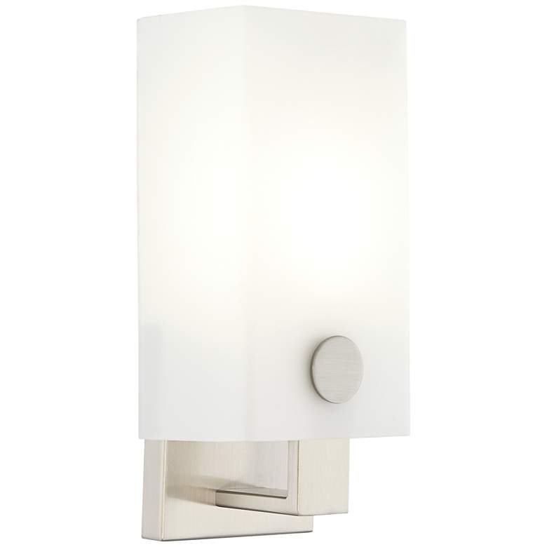 Image 1 7K041 - Frosted White Glass Wall Sconce