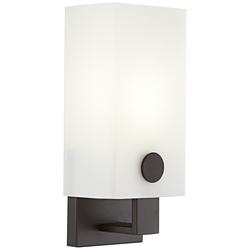 7K044 - Frosted White Glass Wall Sconce in Dark Bronze