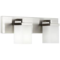 7K821 - Brushed Nickel Frosted White Two-Light Wall Sconce