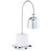 7P041 - Metal White and Silver Lamp with outlets & USB