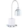 7P041 - Metal White and Silver Lamp with outlets &amp; USB