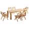 7pc Rockaway 70.86 Dining Set in Nature with 6 Hamlet Side and Arm Chairs