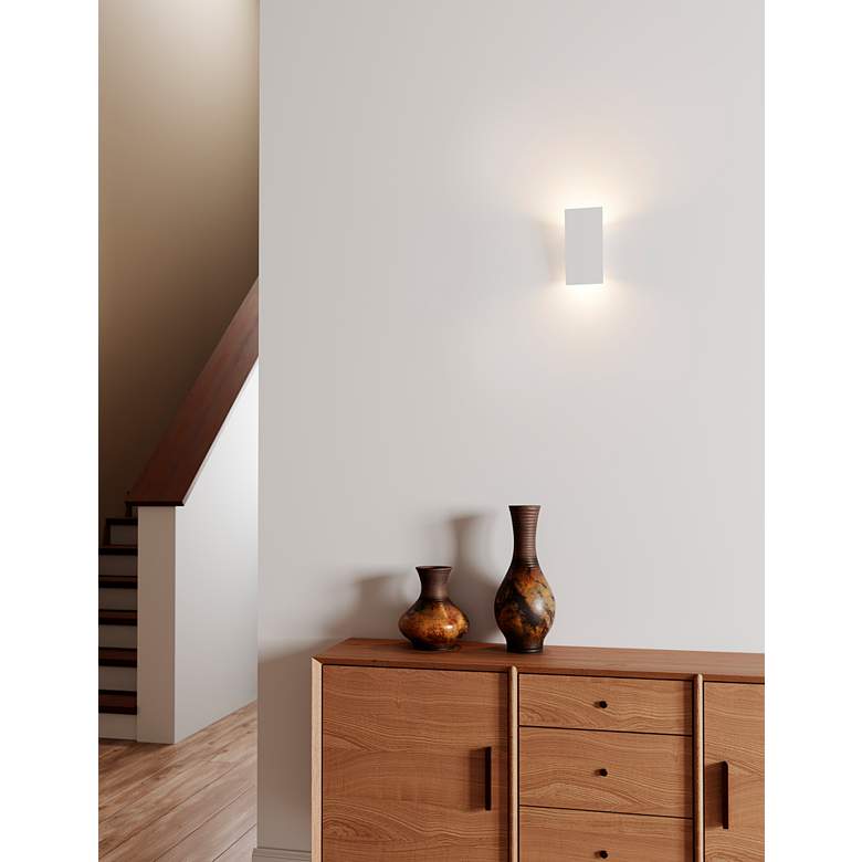 Image 1 Sonneman Angled Plane 8"H Textured White LED Wall Sconce in scene