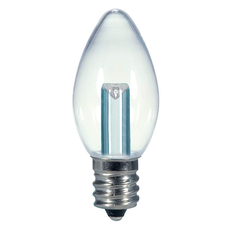 Image 1 7W Equivalent Satco Clear 0.5W LED Non-Dimmable Candelabra