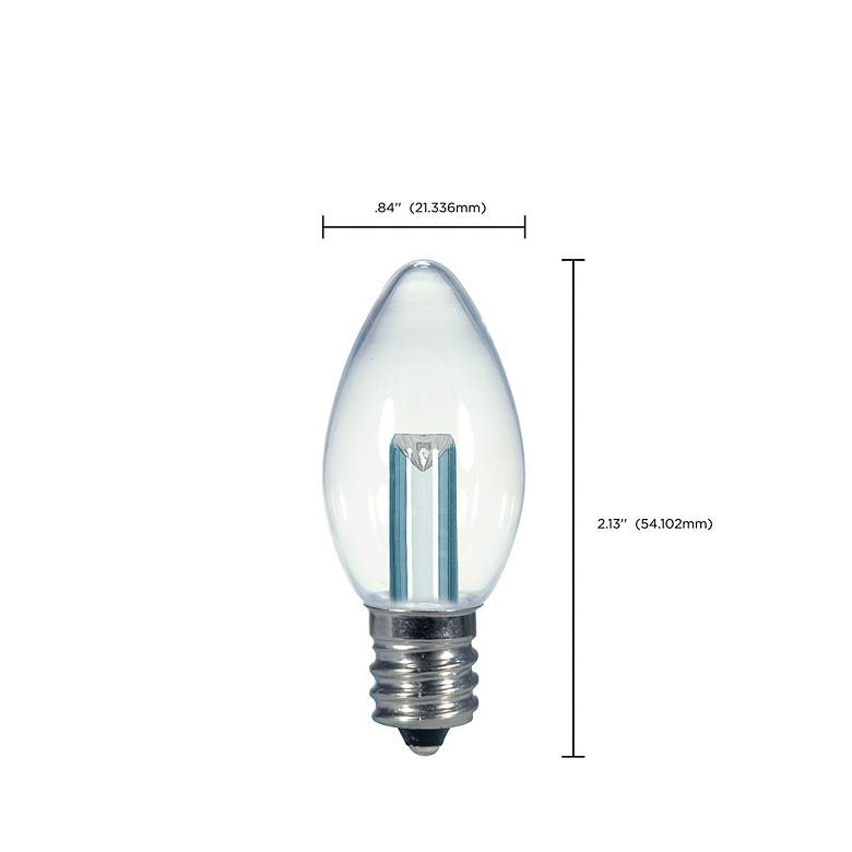 Image 5 7W Equivalent Satco Clear 0.5W LED Non-Dimmable Candelabra more views