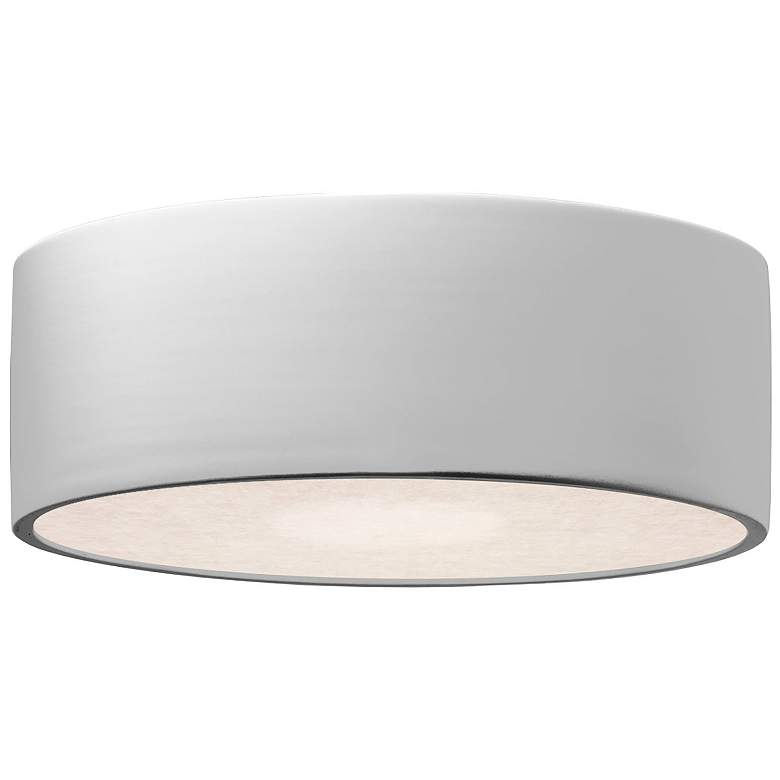 Image 1 8.25 inch Wide Gloss White Round LED Flush Mount