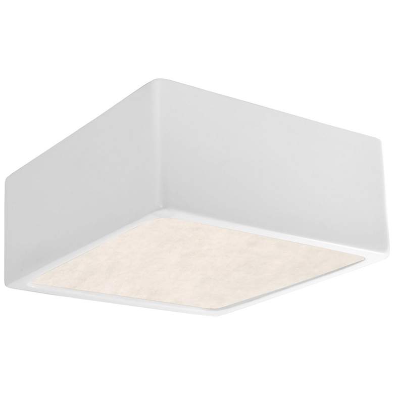 Image 1 8.25" Wide Gloss White Square LED Flush Mount