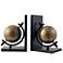 8.3" High Gold and Black Sphere Iron Bookends