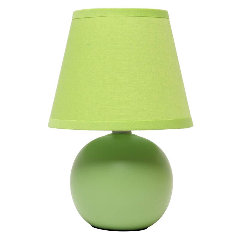 Image 1 8.66" Compact Globe Table Lamp, LED Bulb Included, Green