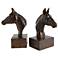 8" Brown Horse Bookends - Set of 2