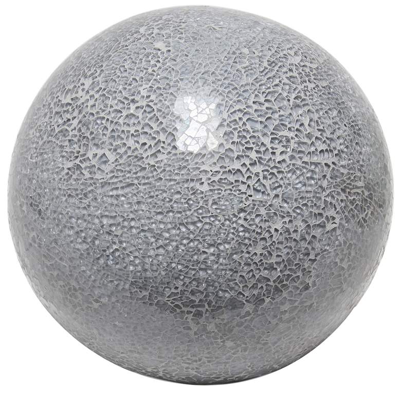 Image 1 8" Crystal Mosaic Patchwork Dome Table Lamp, Gray