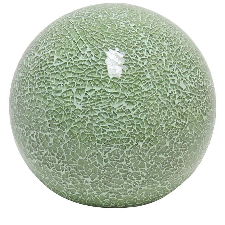 Image 1 8" Crystal Mosaic Patchwork Dome Table Lamp, Sage Green