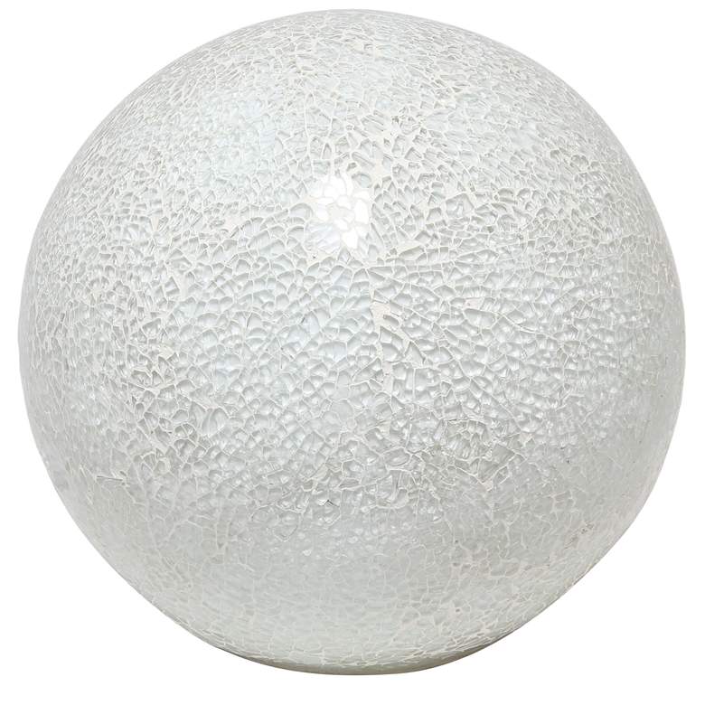 Image 1 8" Crystal Mosaic Patchwork Dome Table Lamp, White