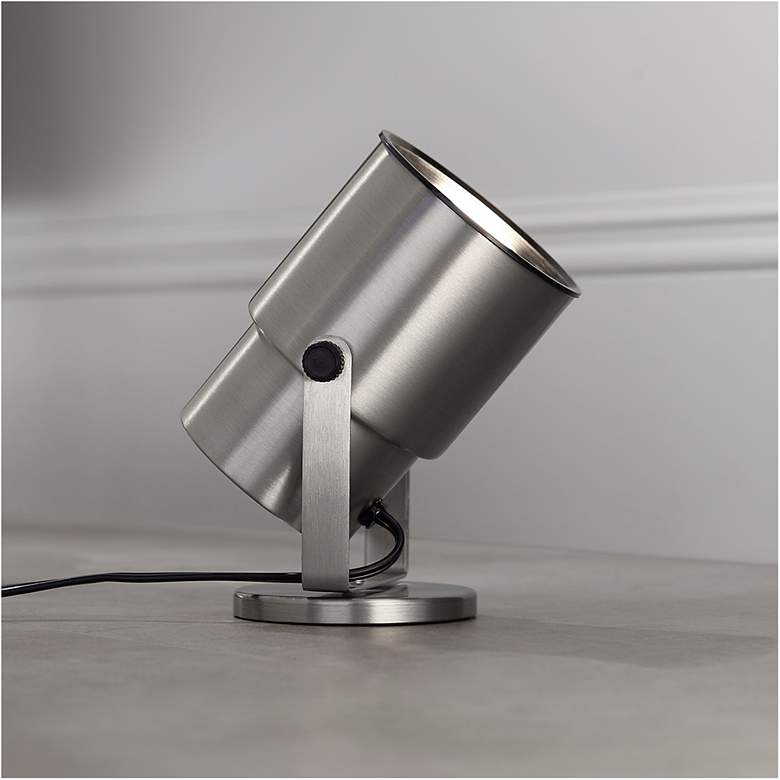 Image 4 8" High Brushed Steel LED Accent Uplight more views
