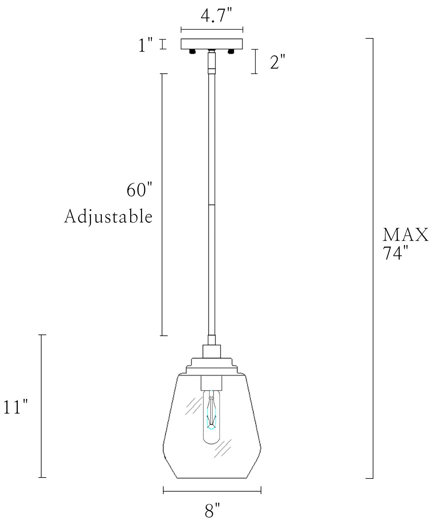 Image 5 8" Wide Brass Dome Clear Glass Pendant more views