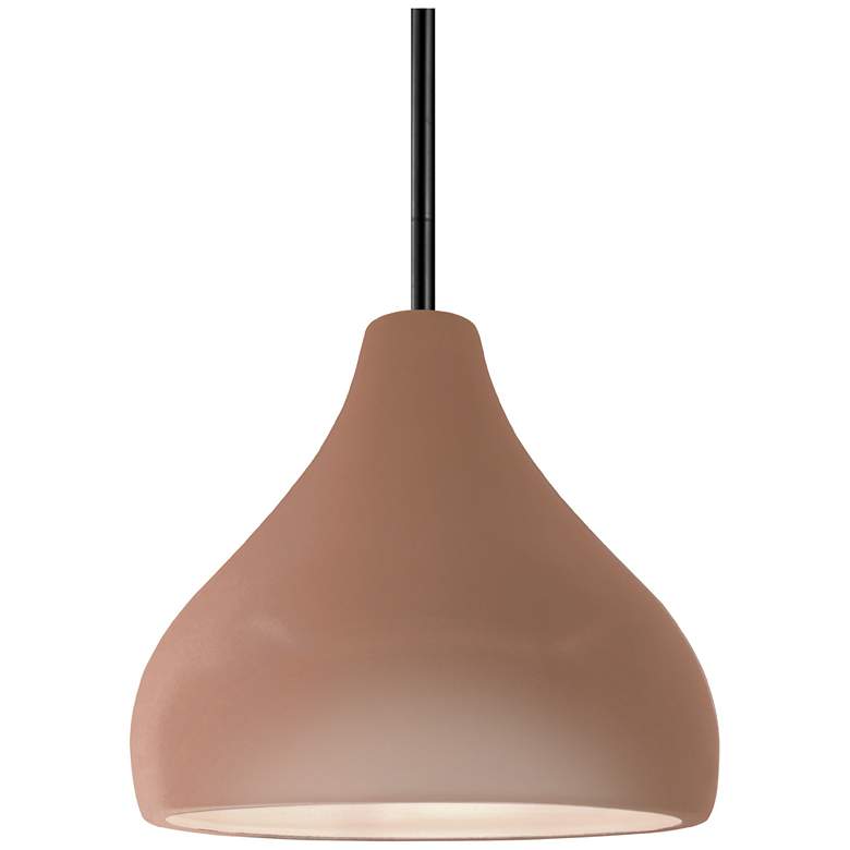 Image 1 8"W Adobe Frame Matte Black Small Droplet Rigid Stem Kit LED Pendant
