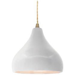 8"W Bisque Frame Antique Brass Small Droplet Beige Twisted LED Pendant