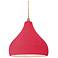 8"W Cerise Frame Antique Brass Small Droplet Beige Twisted LED Pendant