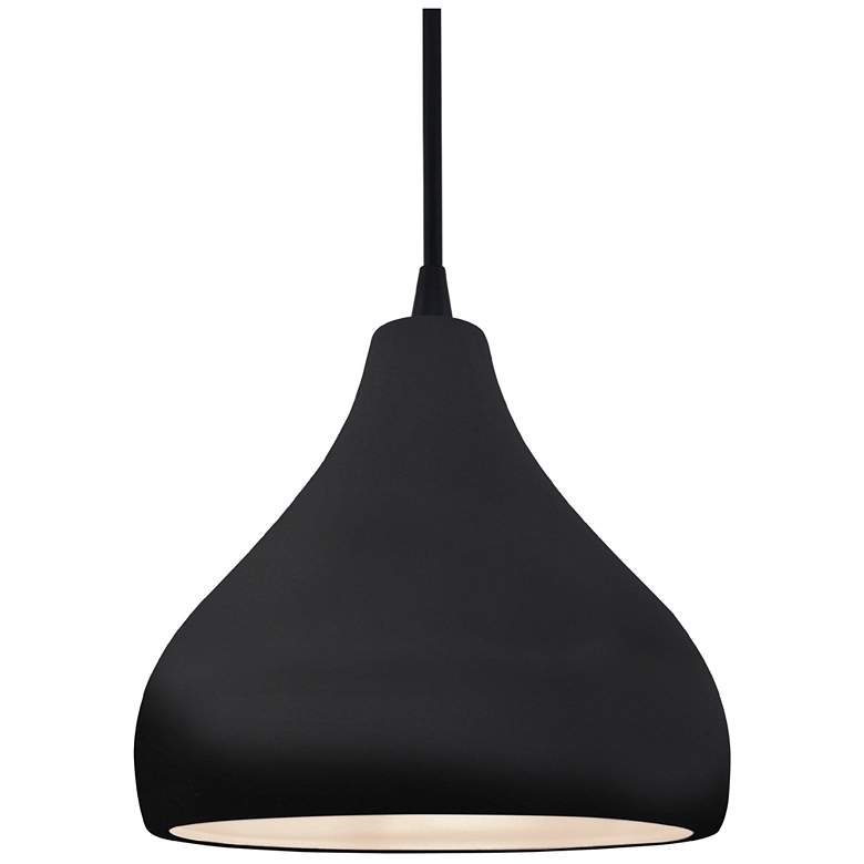 Image 1 8"W Gloss Black/White Frame Matte Black Small Droplet Black Cord Penda